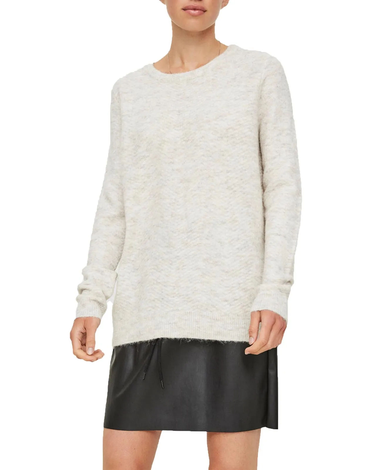 Vero Moda Strickpullover Regular Fit Ginger Vali in Light Grey Mel
