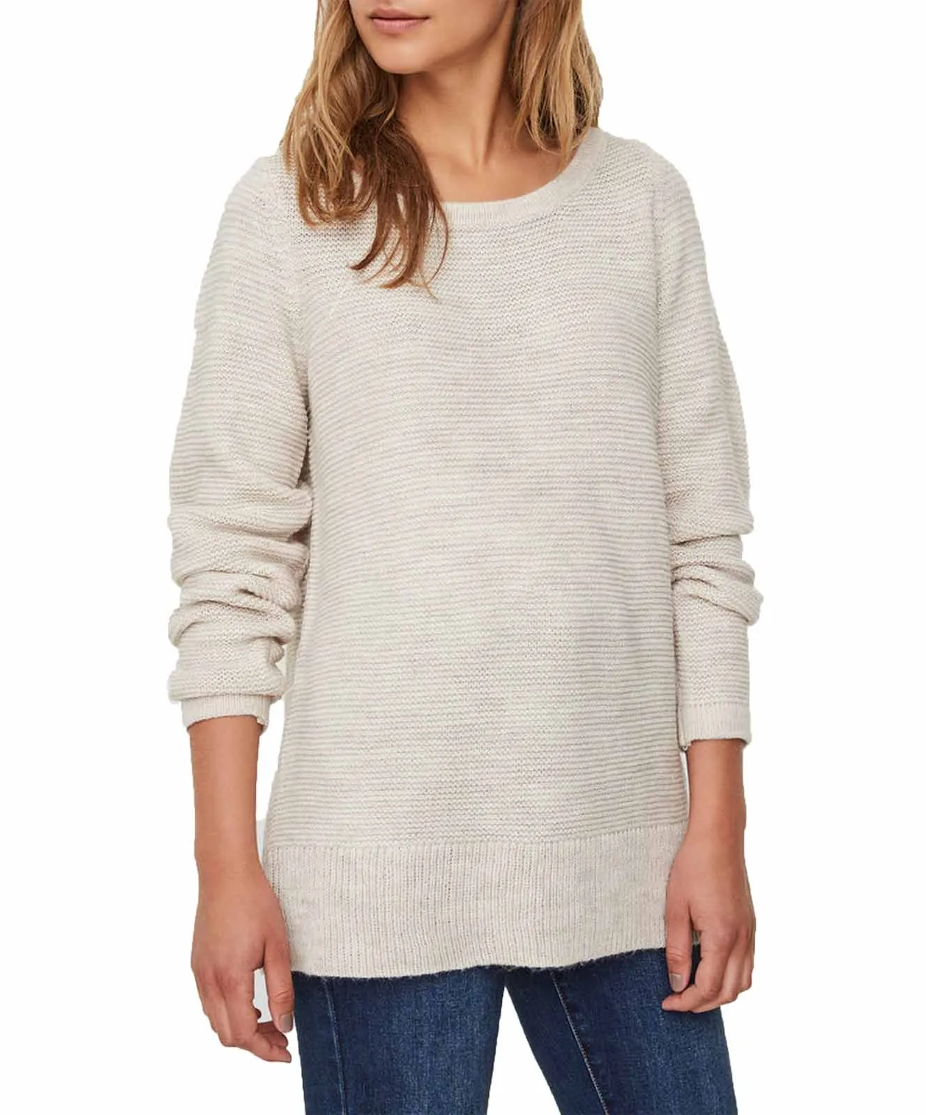 Vero Moda Strickpullover Regular Fit Zoe Joya in Light Grey Melange