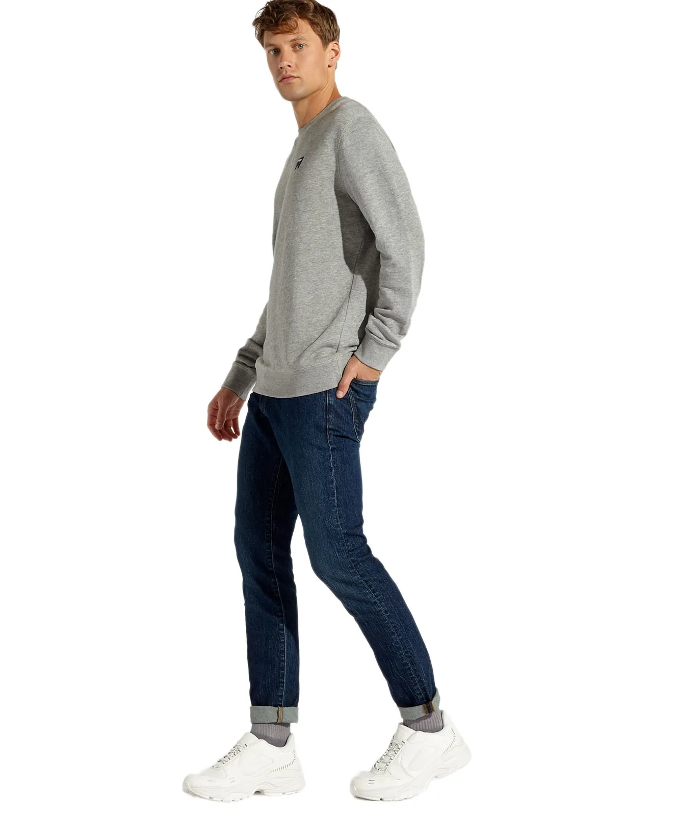 Wrangler Sweatshirt Sign off Sweat in Mid Grey Mel