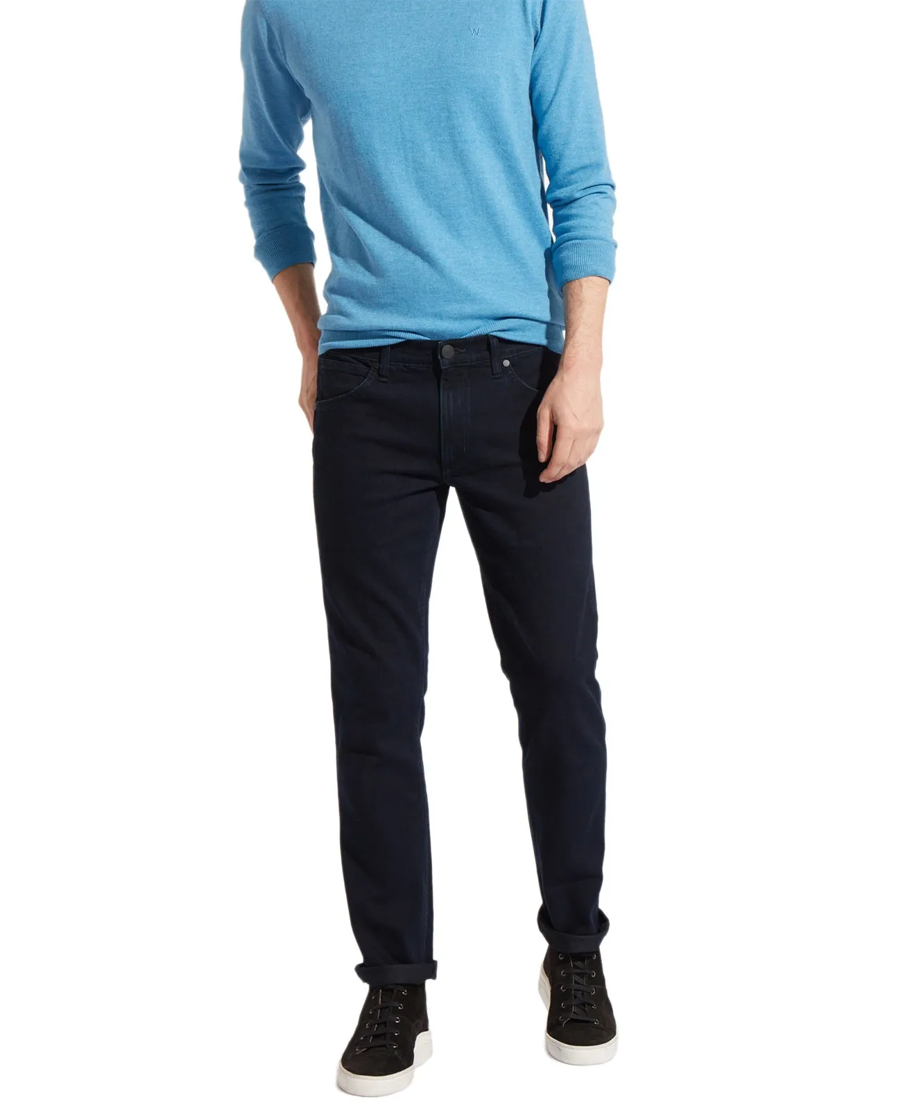 Wrangler Straight Leg Jeans Greensboro in Black Back