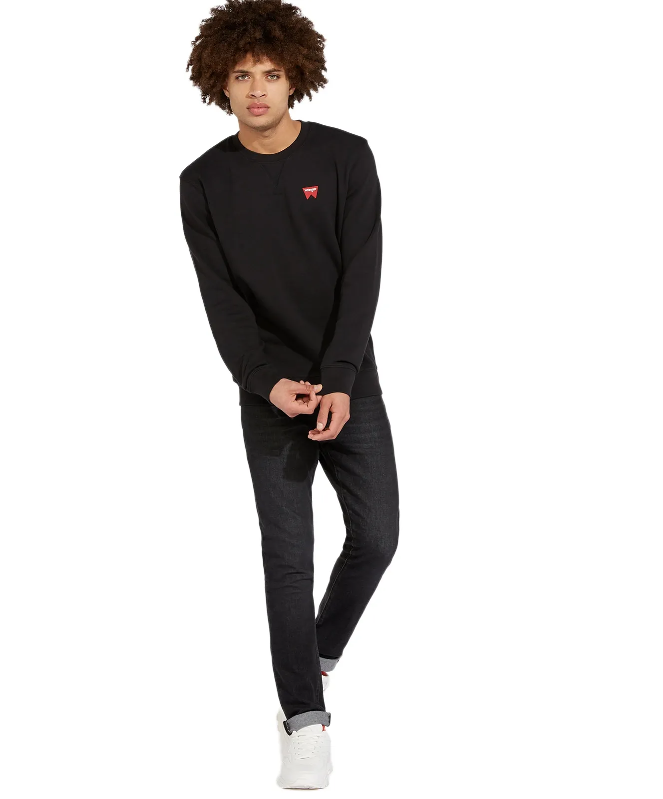 Wrangler Sweatshirt Regular Fit Sign off Crew in Black