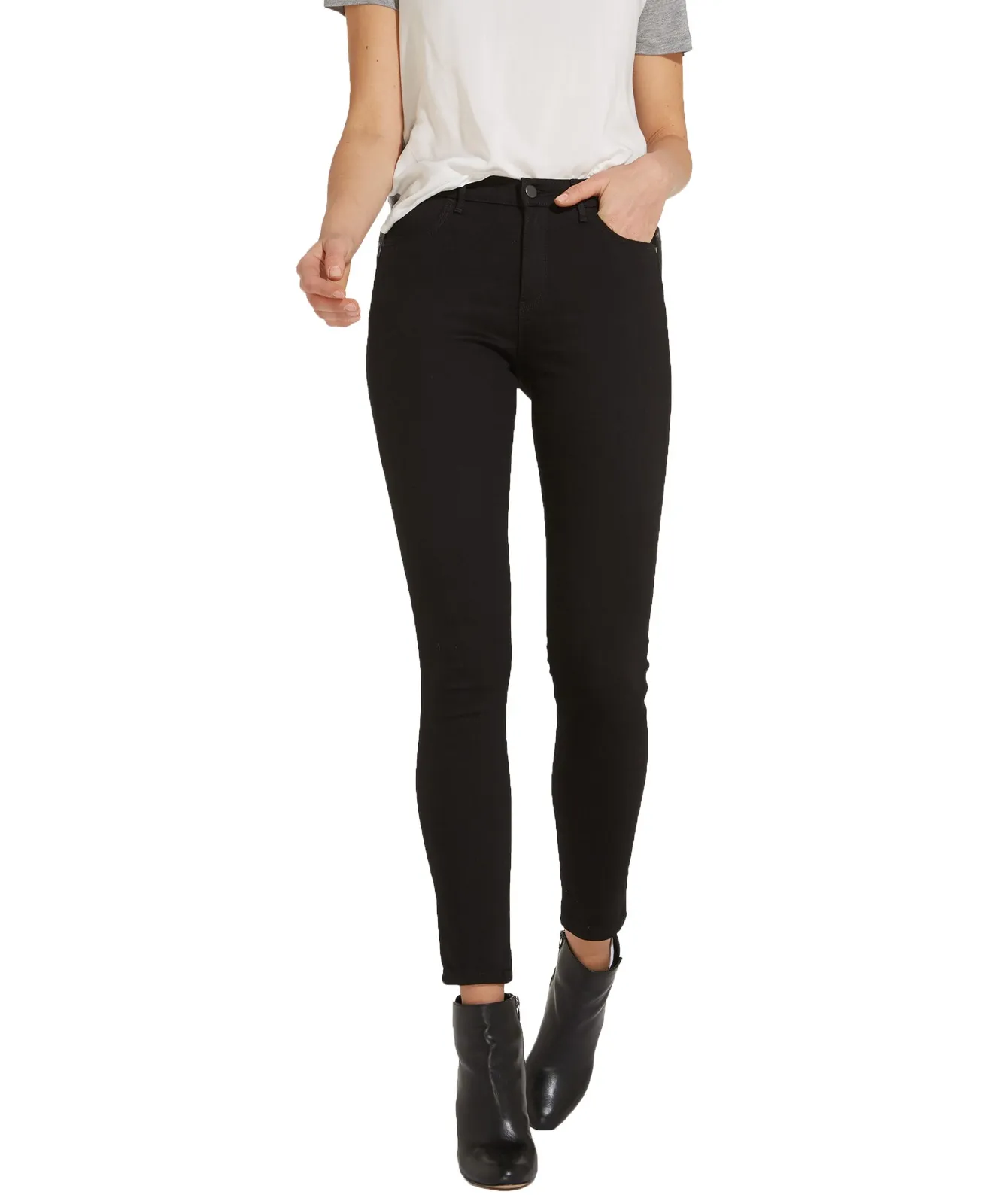 Wrangler High Waisted Jeans High Rise Skinny in Rinsewash