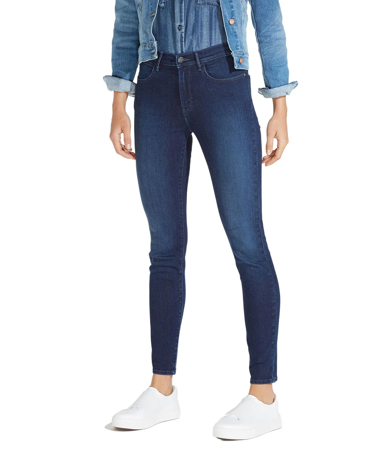 Wrangler High Waisted Jeans HIGH RISE SKINN in Subtle Blue