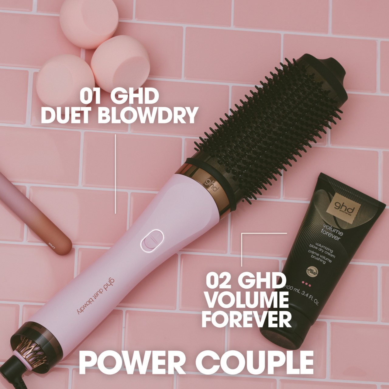 ghd Pink-Sorbet Collection - Duet Blowdry™ Limited Edition Hair Dryer Brush