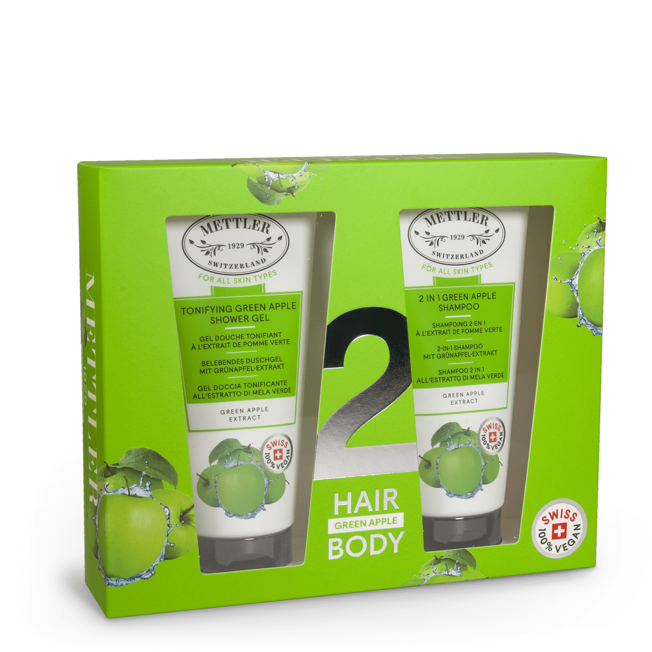 All Skin Types - Haar & Körperpflegeset grüner Apfel