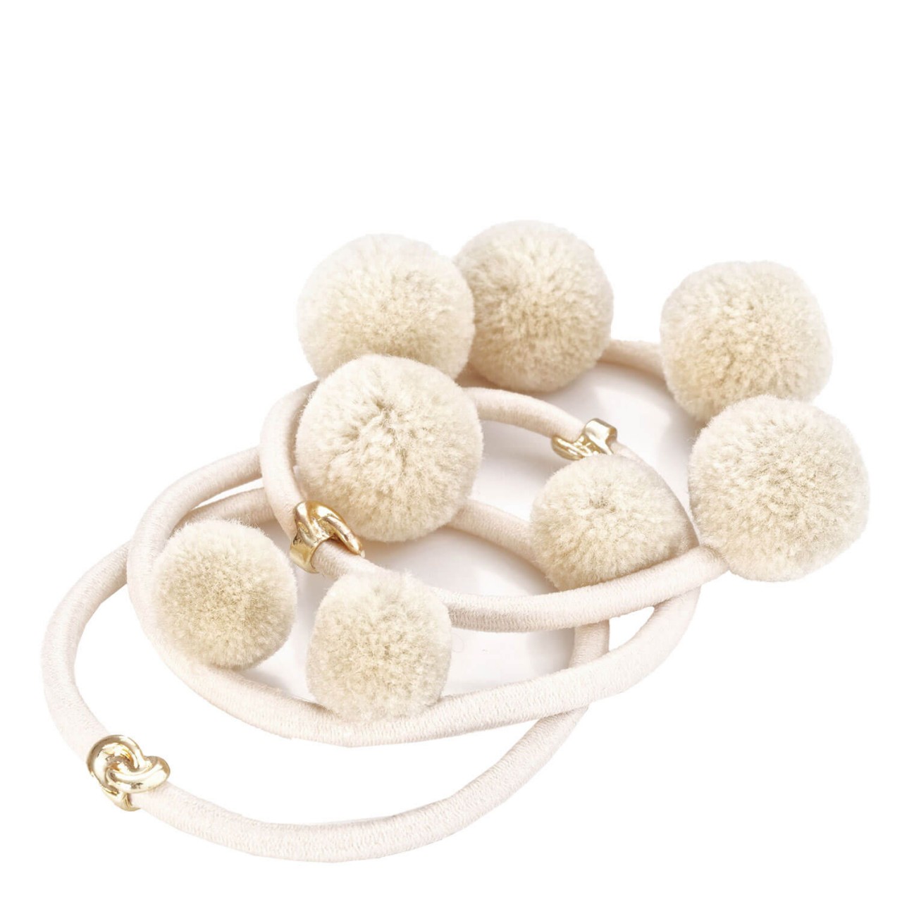 Corinne World - Hair Tie Pom Pom 'Ibiza' Cream