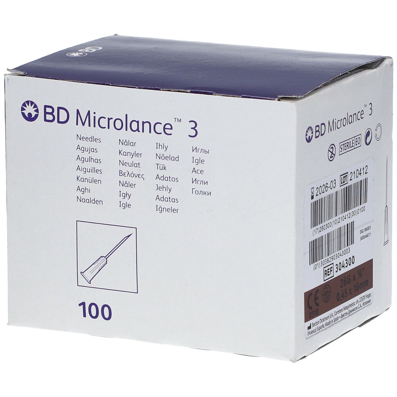 BD Microlance™ 3 Nadeln 26G 0,45 x 16mm braun