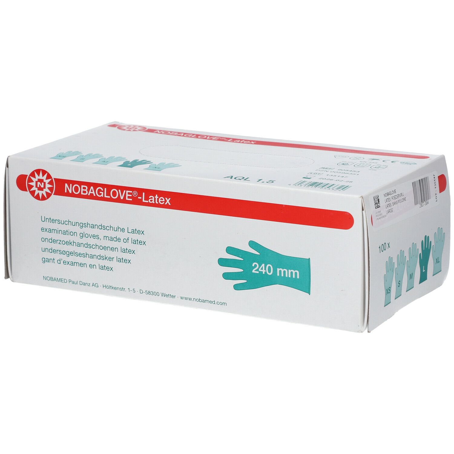 NOBAGLOVE®-Latex angeraut Gr. L