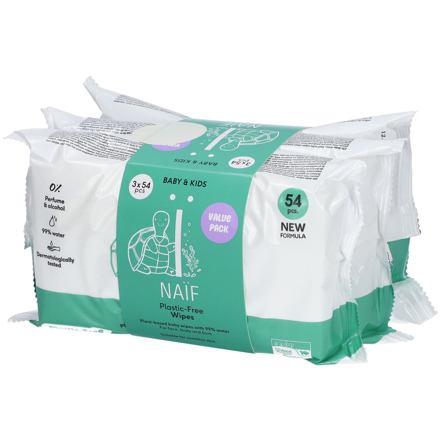 NAIF Plastikfreie Feuchttücher für Babys und Kinder