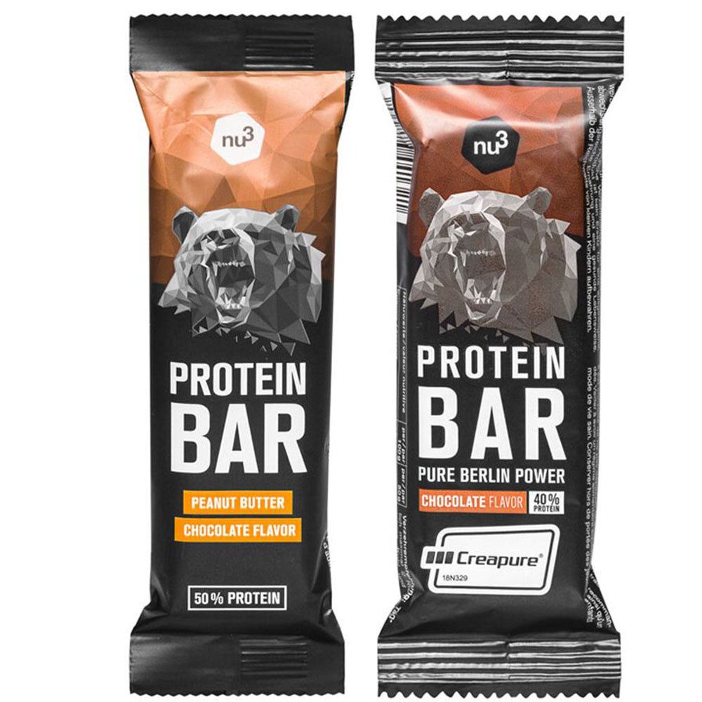 nu3 Protein Bar 40 & Schokolade + nu3 Protein Bar 50 % Peanutbutter - Chocolate