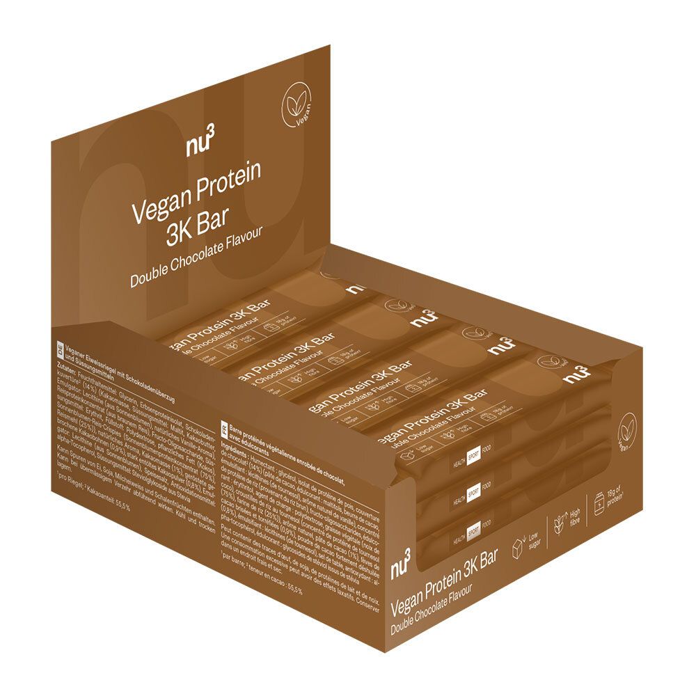 nu3 Vegan Protein 3K Bar, Double Chocolate