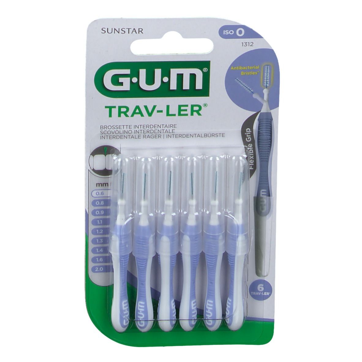 GUM® Trav-ler 0,6 mm hellblau Kerze
