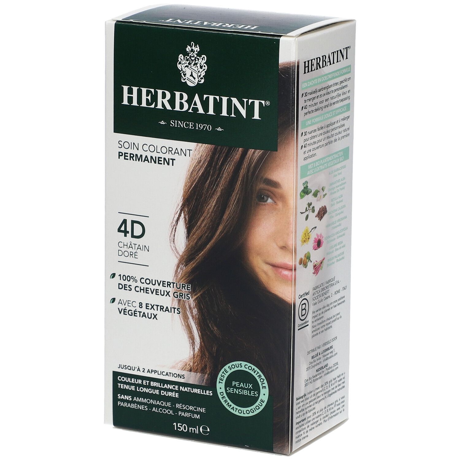 Herbatint® 4D golden Kastanienbraun golden Blond permanent Haar Coloration