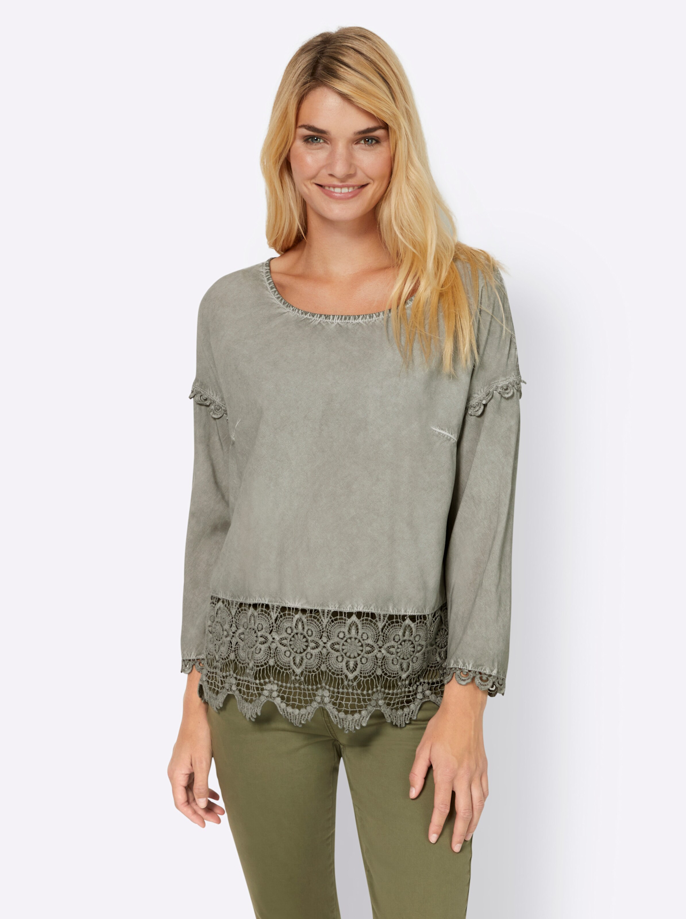 Bluse in schilf von heine