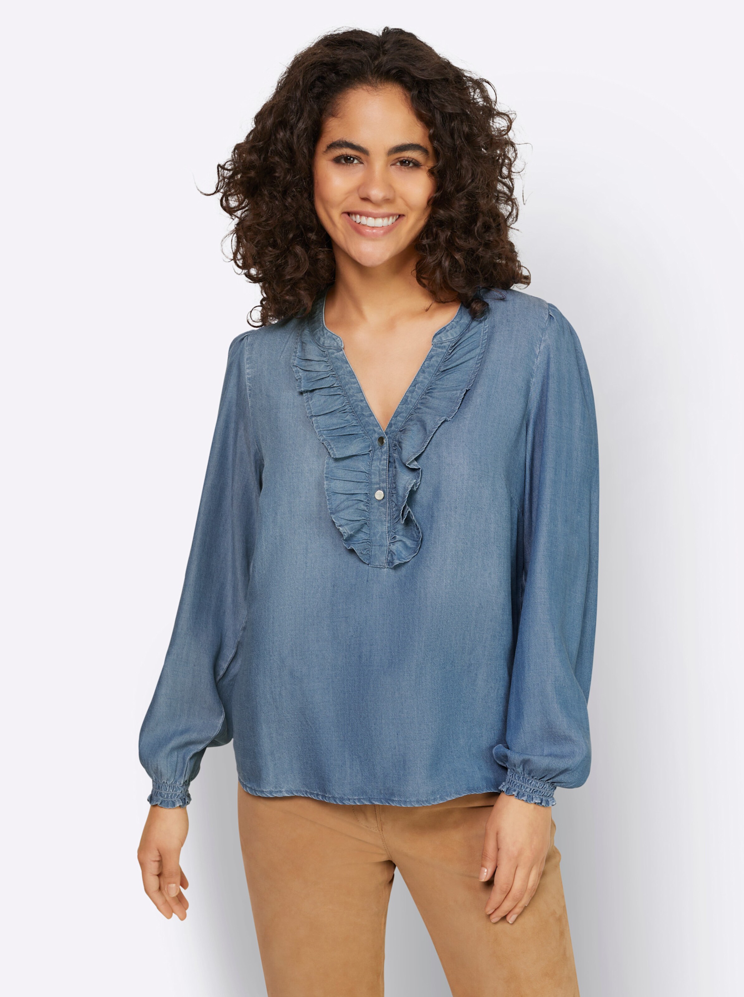 Bluse in himmelblau von heine