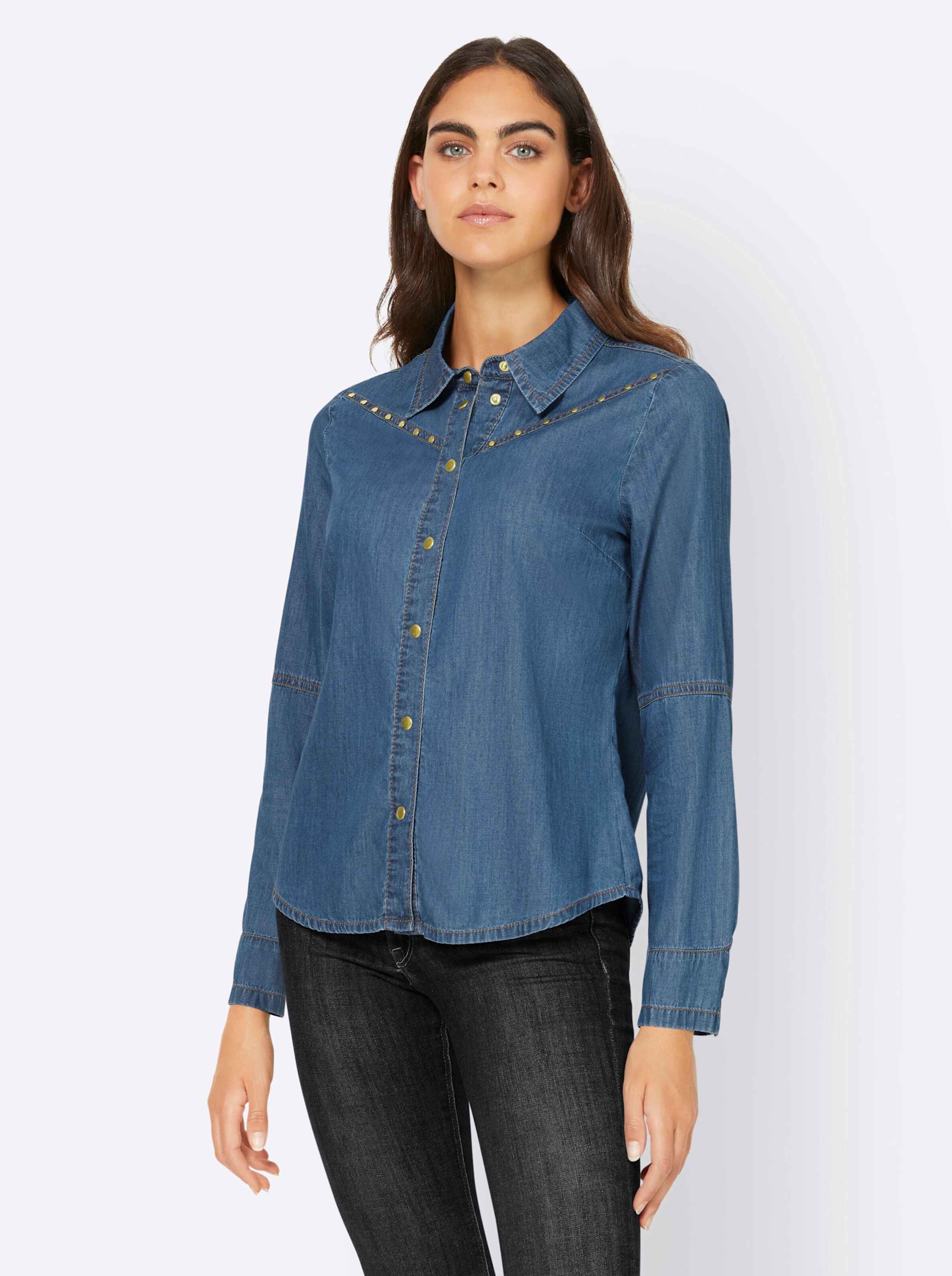 Bluse in blue-bleached von heine