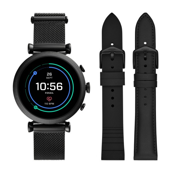 Fossil FTW6055SET Smartwatch Sloan HR Milanaiseband Edelstahl schwarz