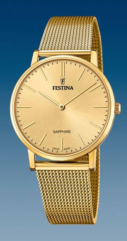 Festina Swiss Made F20022/2 Sapphire Champagne Herrenuhr