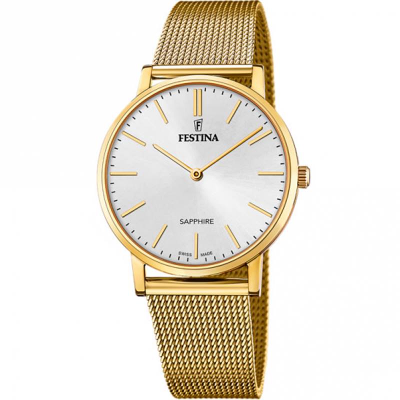 Festina Swiss Made F20022/1 Sapphire weissgold Herrenuhr