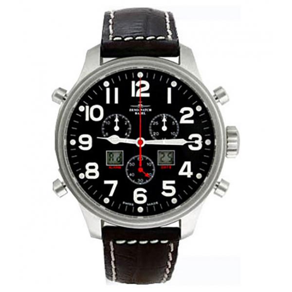 Zeno-Watch Basel Pilot Classic Chrono Alarm 9576Q-a1 Herren