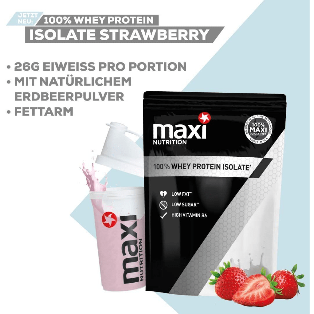 100% Whey Protein Isolat - 1000g - Erdbeere