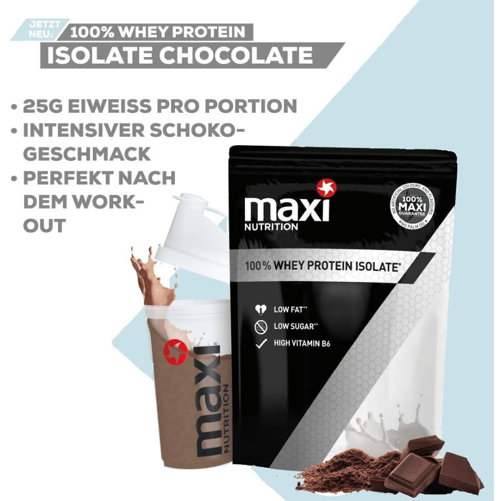100% Whey Protein Isolat - 1000g - Schokolade