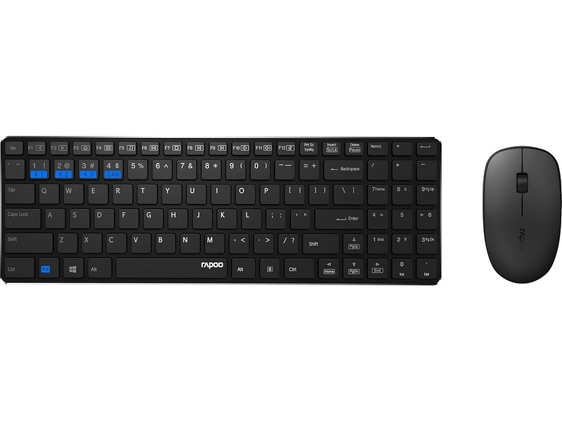 Tastatur und Maus-Set RAPOO 9300M Ultra-Slim kabellos
