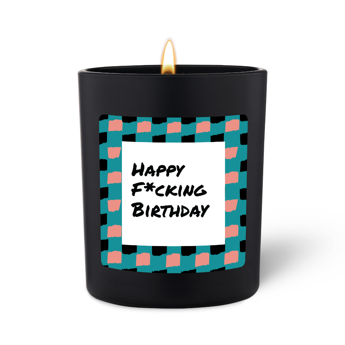 Duftkerze Schwarz Woody Happy fcking birthday