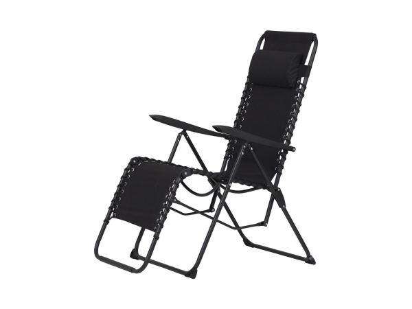 FS-STAR, Unsere Neuheiten, Garten Relaxstuhl mit Kopfpolster schwarz, Produkte & Wohnen