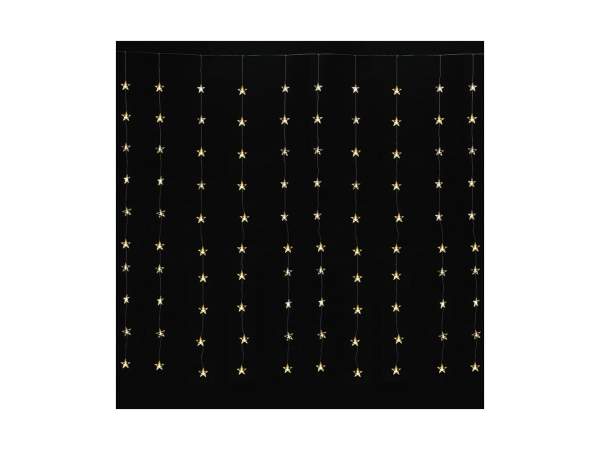 Ekström, Unsere Neuheiten, Ekström LED Lichtervorhang Outdoor mit Sternen 100 LED 225x200cm, warm weiss, Produkte & Wohnen