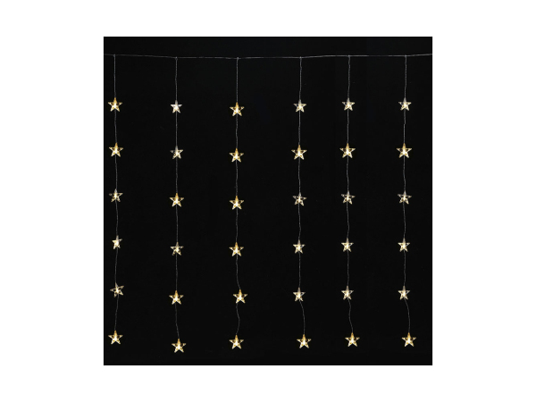Ekström, Unsere Neuheiten, Ekström LED Lichtervorhang Outdoor mit Sternen 48 LED 175x120cm, warm weiss, Produkte & Wohnen