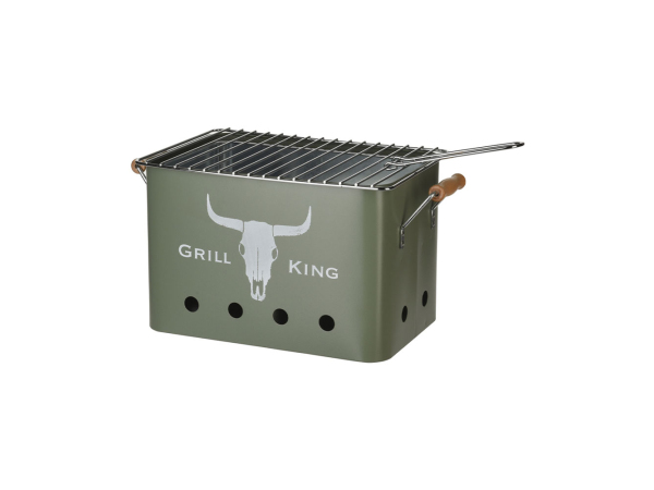 FS-STAR, Gasgrill, FS-STAR Mini Holzkohle Grill rechteck matt grün, Produkte & Wohnen