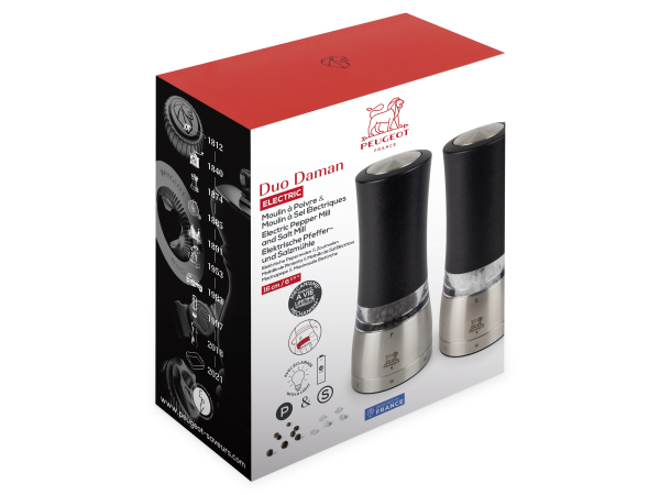 Peugeot, Küchenutensilien, Peugeot Duo Elektrische Pfeffer- und Salzmühle Küchenutensilien,