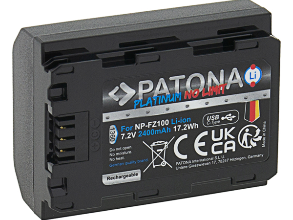 Patona, Akku Li-ION Foto, Patona Platinum Akku Sony NP-FZ100 USB-C, Produkte & Wohnen