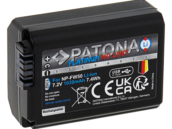 Patona, Akku Li-ION Foto, Patona Platinum USB-C Sony NP-FW50, Produkte & Wohnen