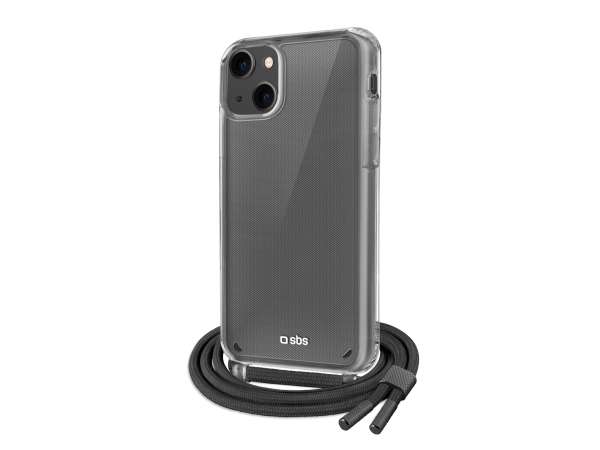 SBS, Kompatibles kabelloses Laden, Transparente Hülle mit farbigem Umhängeband für das iPhone 13, Produkte & Wohnen