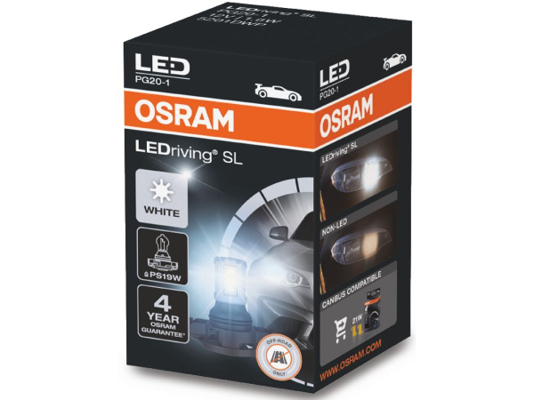 OSRAM, Ersatzleuchtmittel, LED Retrofit Cool White 6000K 12V PG20-1, AUTO & BIKE, 5201DWP PS19W-LED