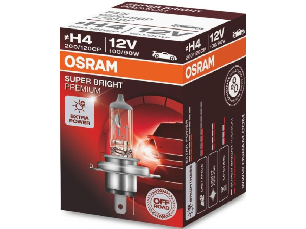 OSRAM, Ersatzleuchtmittel,  Rallye Lampe H4 12V 100/90W P43T, AUTO & BIKE, 62204SBP