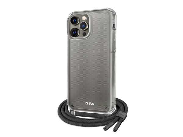 SBS, Kompatibles kabelloses Laden, Transparente Hülle mit farbigem Umhängeband für das iPhone 13 Pro, Produkte & Wohnen