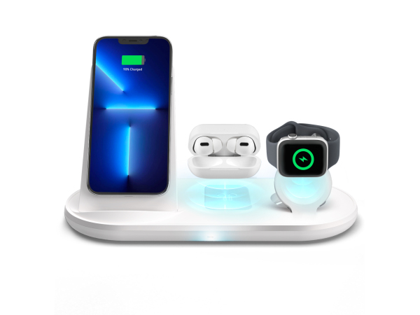 SBS, Ladepad, Kabelloses QI-Ladegerät mit Halterung für Smartphones, Ohrhörer und Apple Watch, Produkte & Wohnen