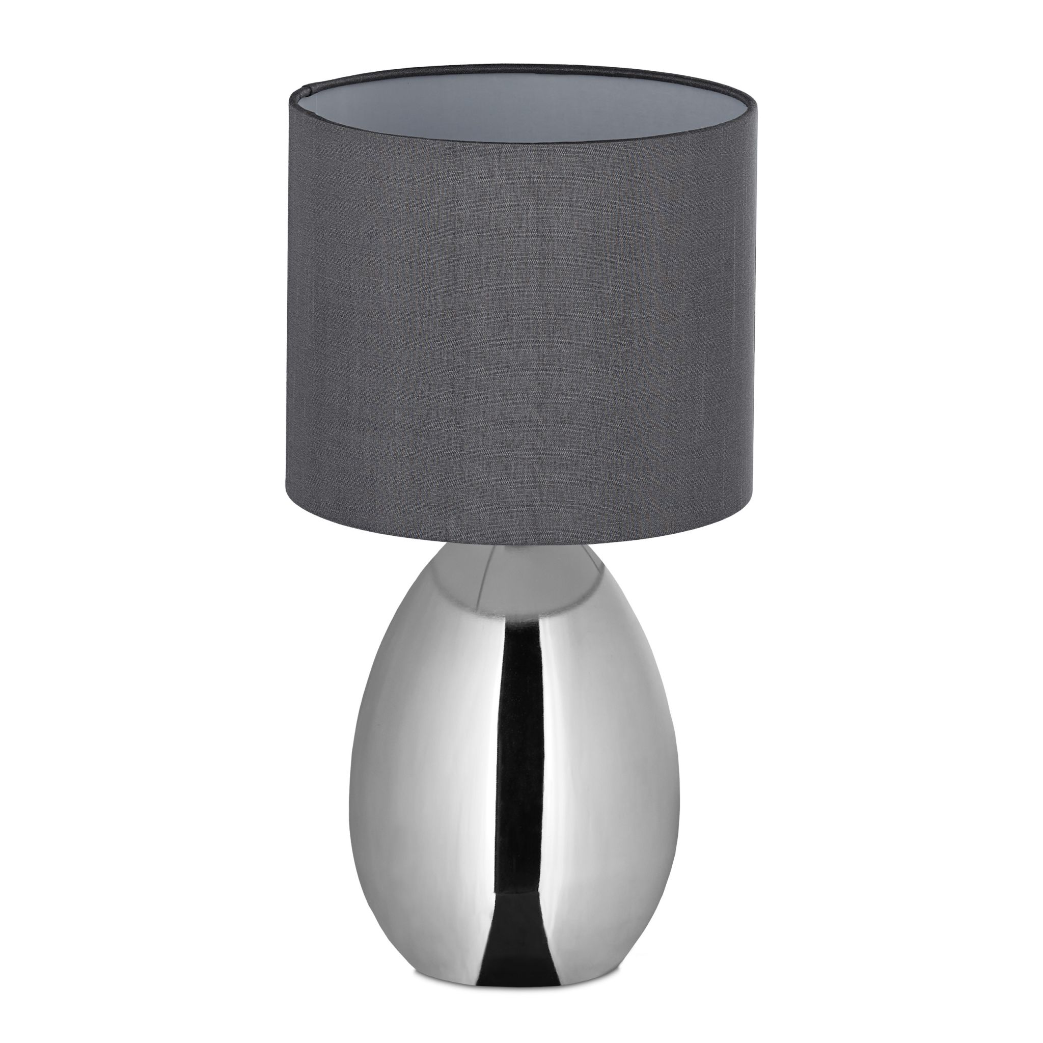 Nachttischlampe mit Touch silber Silber-Grau