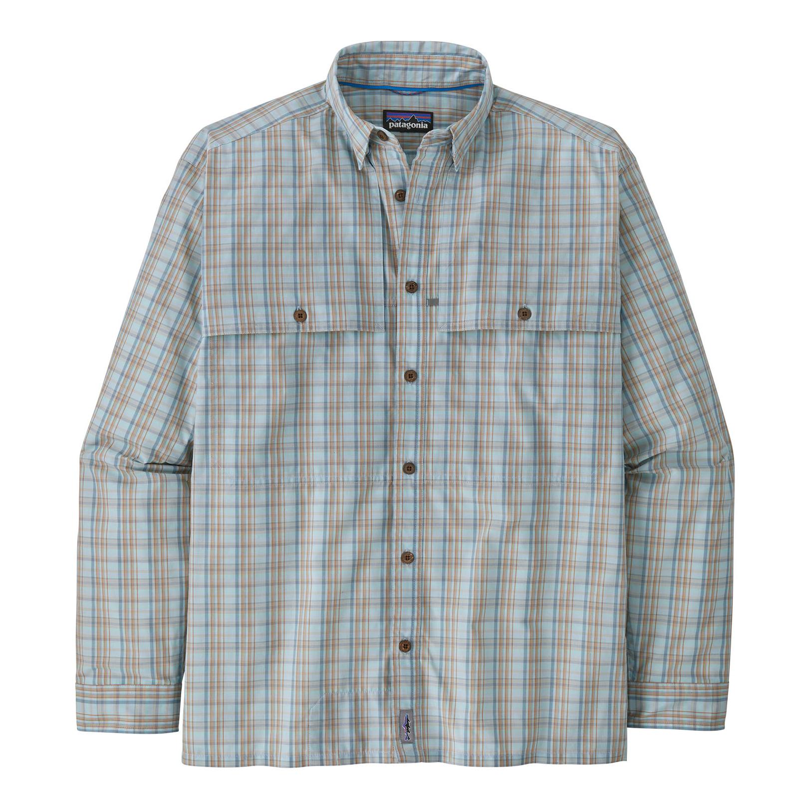 Patagonia Men's L/S Island Hopper Shirt - Hemd - Down River: Steam Blue -