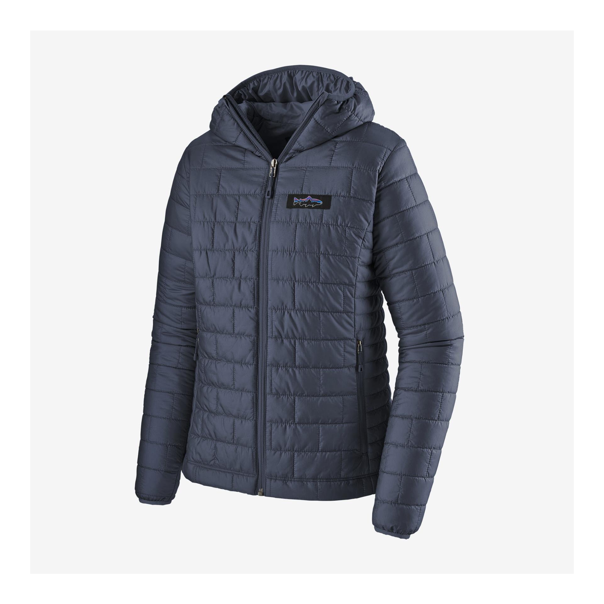 Patagonia W's Nano Puff Fitz Roy Trout Hoody - Jacke - Smolder Blue -