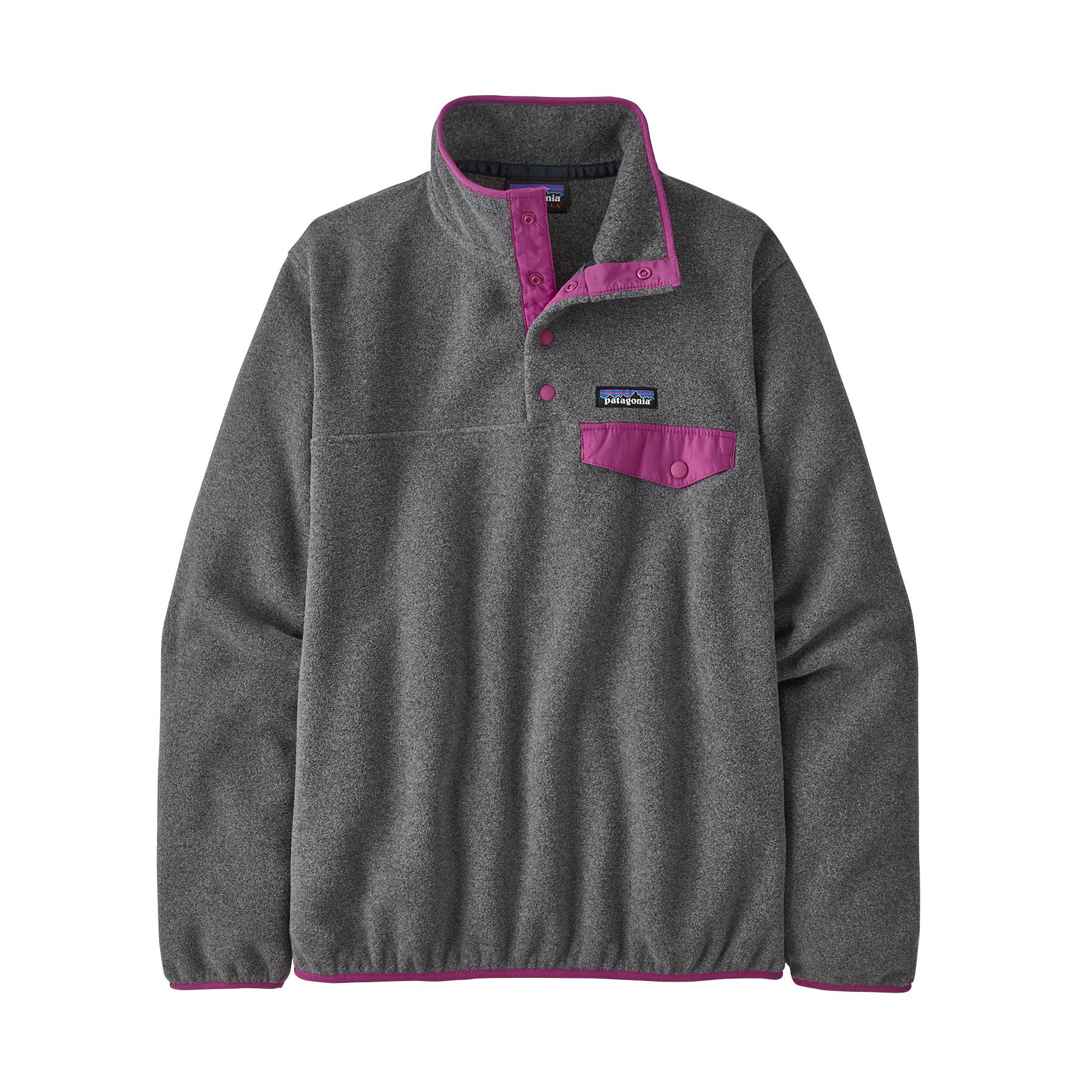 Patagonia W's Lightweight Synchilla Snap-T Fleece - Pullover - Nickel w/Amaranth Pink -