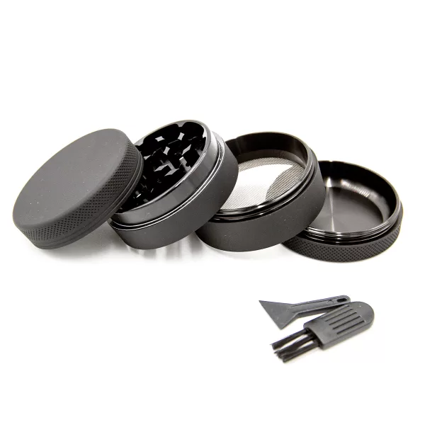 goodvibe ~ Aluminium Grinder BLACK (4-teilig)