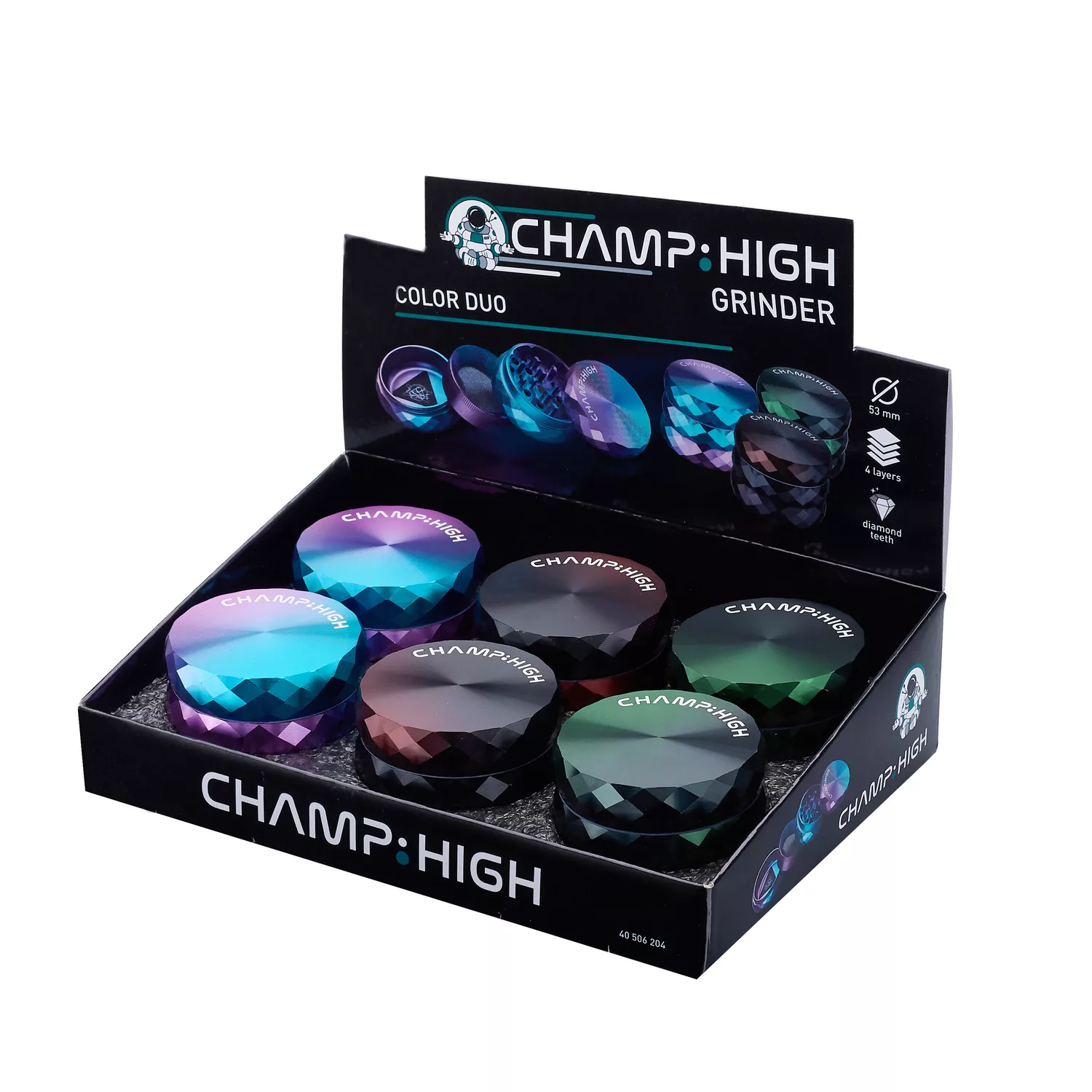 Champ High - Color Duo Alu Grinder 53mm (6 Stk.)