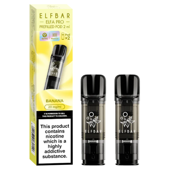 ELFBAR ~ Elfa Pro - 2 x 2ml Pods (20mg) ~ Banana