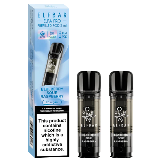ELFBAR ~ Elfa Pro - 2 x 2ml Pods (20mg) ~ Blueberry Sour Raspberry