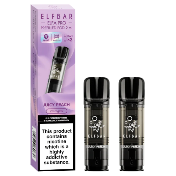 ELFBAR ~ Elfa Pro - 2 x 2ml Pods (20mg) ~ Peach ICE