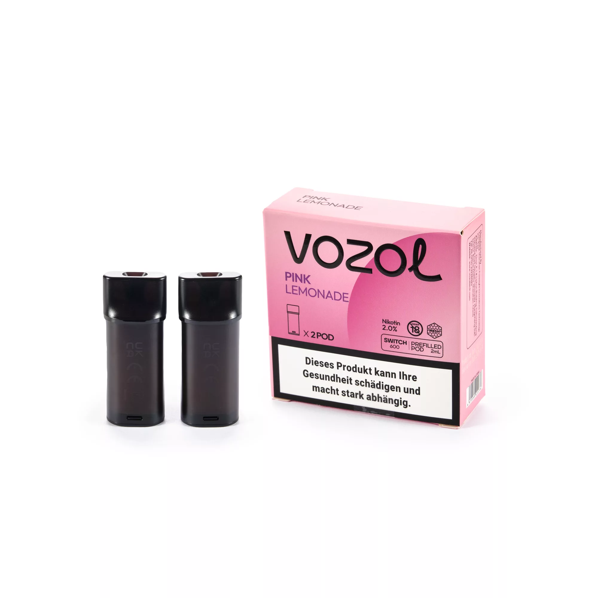 VOZOL ~ Switch 600 Pod ~ 2 x Pink Lemonade